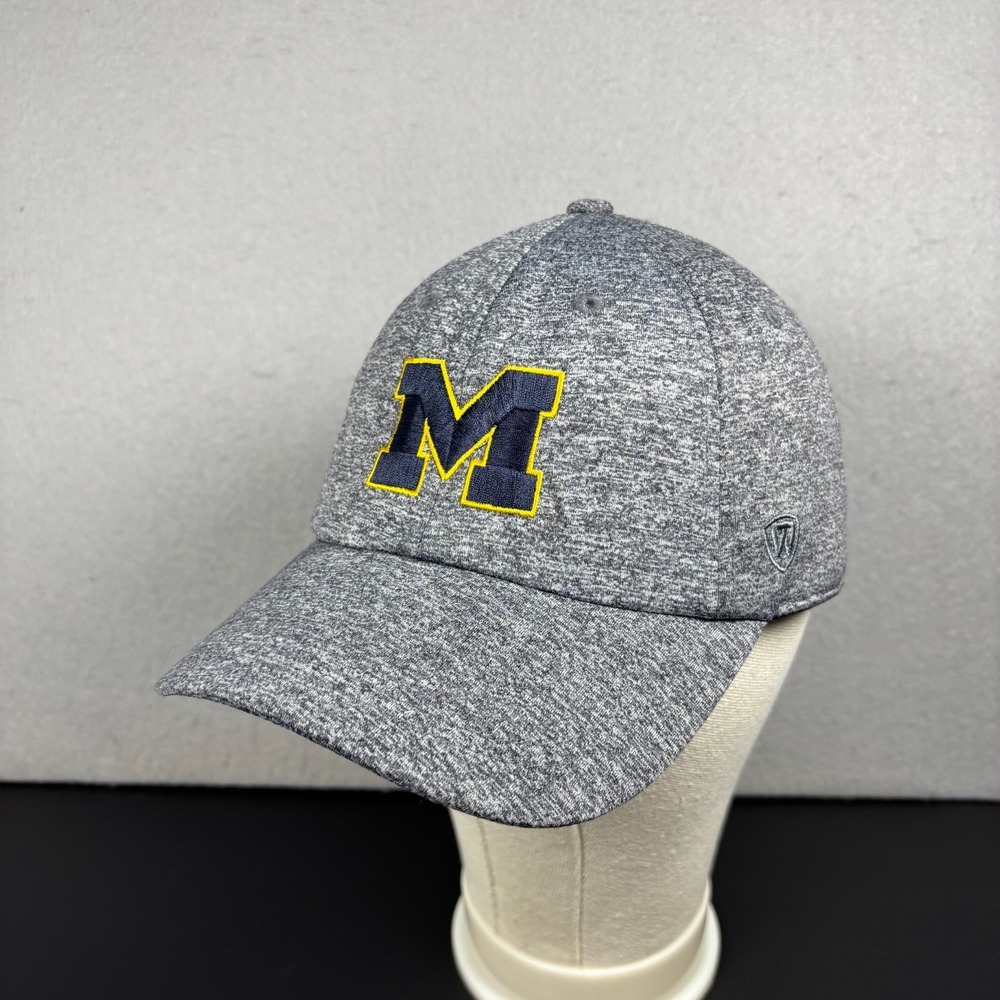 Top of the World Michigan Wolverines NCAA Hat Gray Heather Strapback Classic